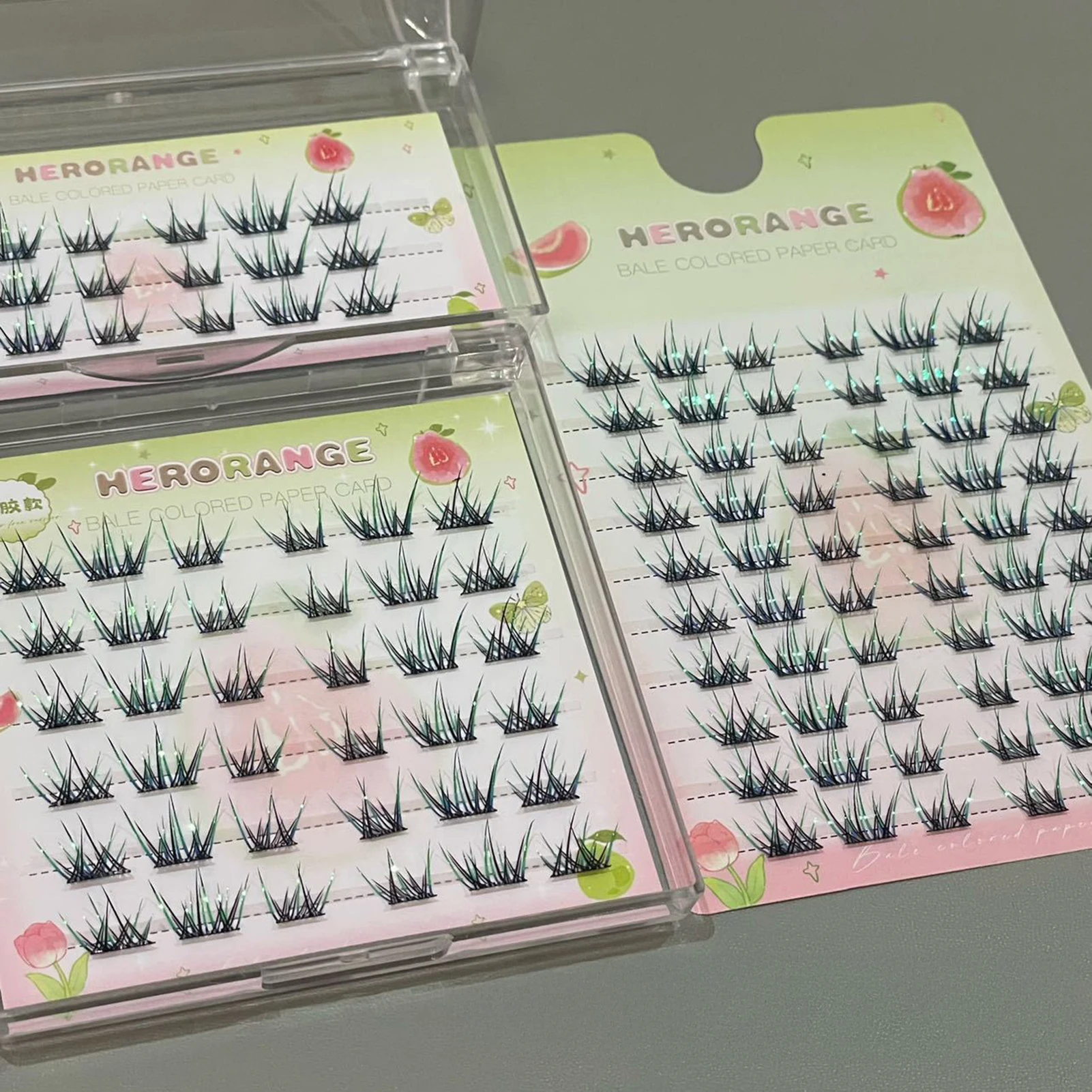 التدرج اللون الثعلب-مانغا نمط لاش ملحقات ثلاثية الأبعاد منحني الرموش الصناعية الطبيعية تبحث عن المرحلة التصوير اليومي تأثيري #1