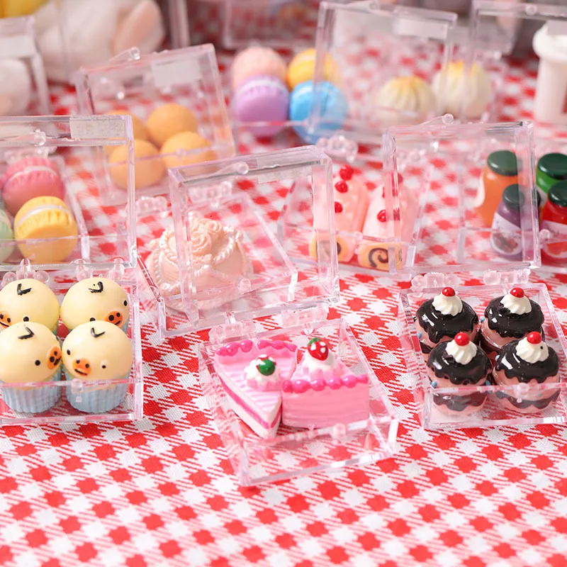 Dollhouse Mini Stuff Dessert Miniature Items Strawberry Cake Macaron Cake Shop Bakery Food Dolls House Accessories Dessert Shop