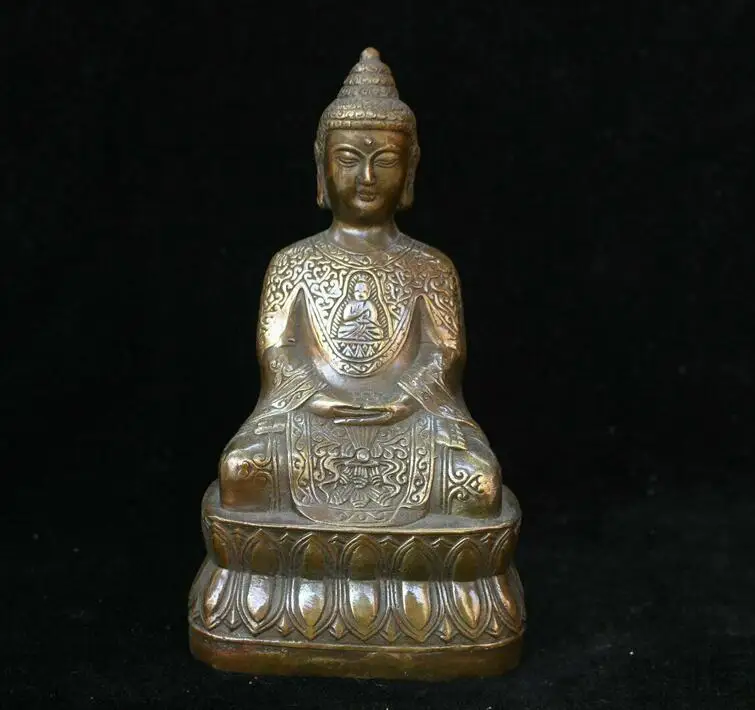 

Tibet Buddhism Temple Copper Seat Louts Shakyamuni Amitabha Buddha Statue