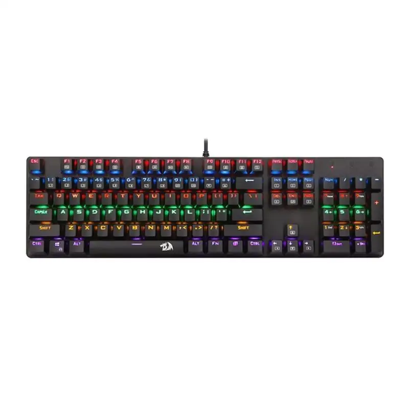 Redragon K208 Rainbow LED Backlight 104 Key Anti-Ghost Wired Mechanical Keyboard Game For Notebook