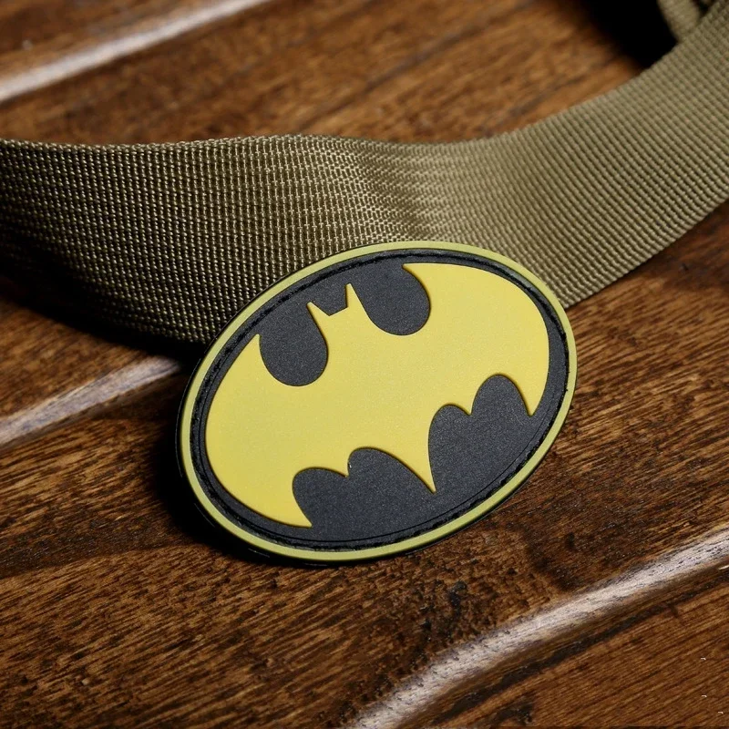 Bat Badge 3D PVC Hook and Loop Patches Black and Yellow Logo Accessories Morale Badges on Backpack Decoration Tactical Stickers