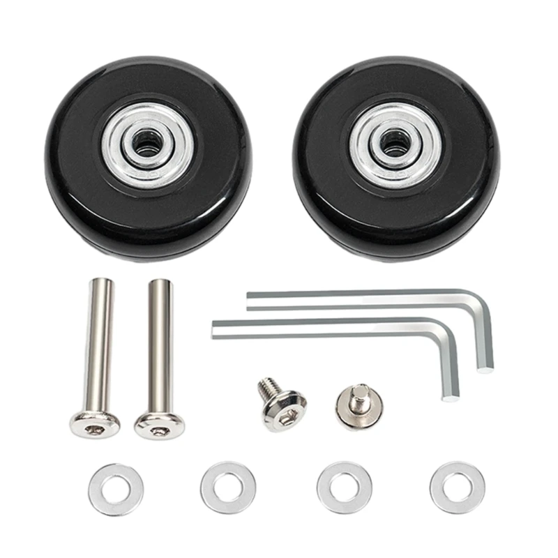 2Pcs/set Replace Wheels With Screw For Travel Luggage Suitcase Wheels Axles Repair Kit 50mm Silent Caster Wheel Repair