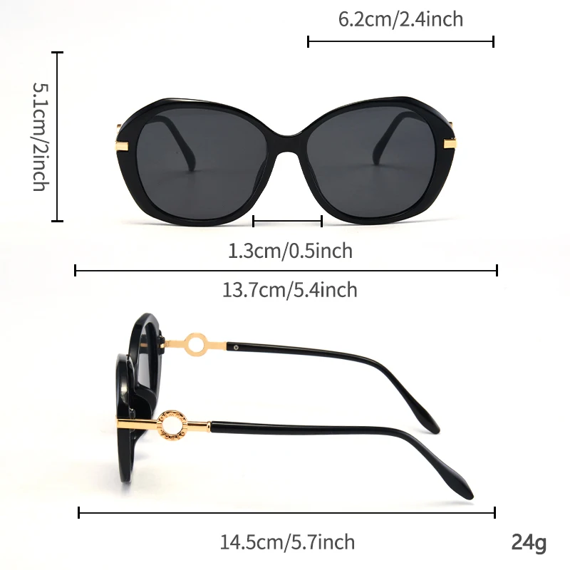 1 個の女性のファッションメガネ新しいスタイルのライトラグジュアリーラウンドフレーム個性トレンディなハイエンドエレガントな多用途顔の形を整えるスーツ