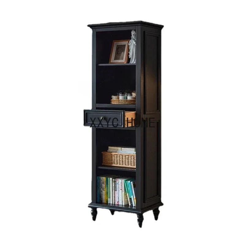 

Шкаф для телевизора из цельного дерева в американском стиле, боковой шкаф, шкаф для одежды, простой черный шкаф для хранения в маленькой квартире