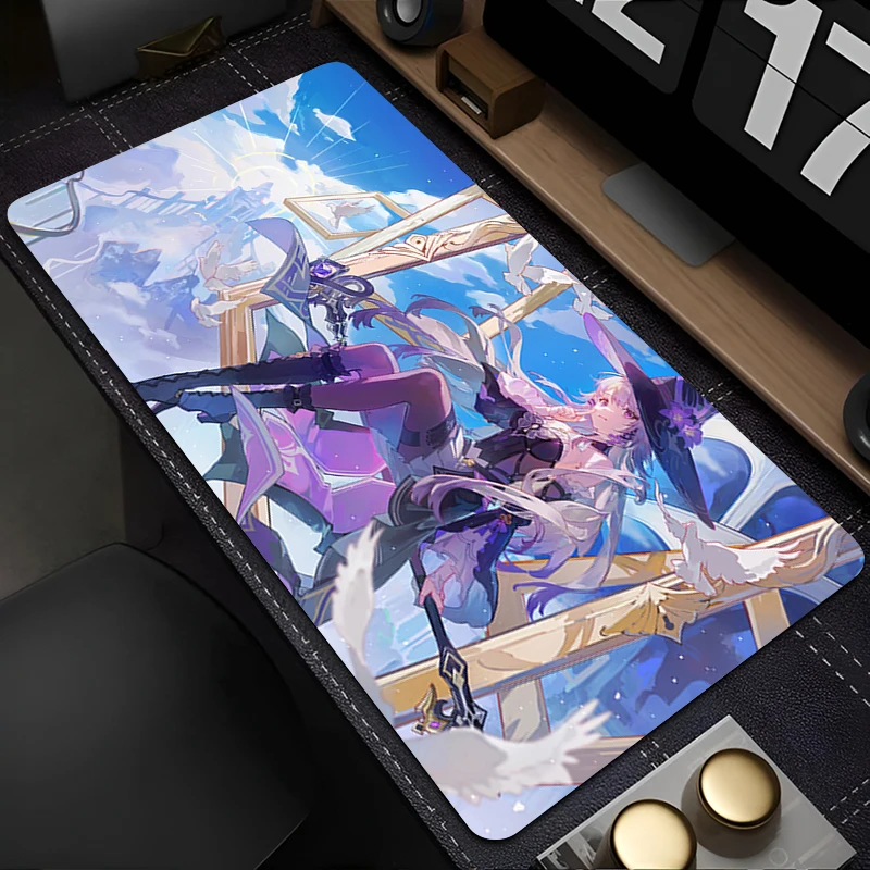 

Mousepad Gaming Mouse Pad PC Accessories Non-slip Anime H-honkai Star Rail Herta Keyboard Pad Large Desk Mat Rubber Extended Pad