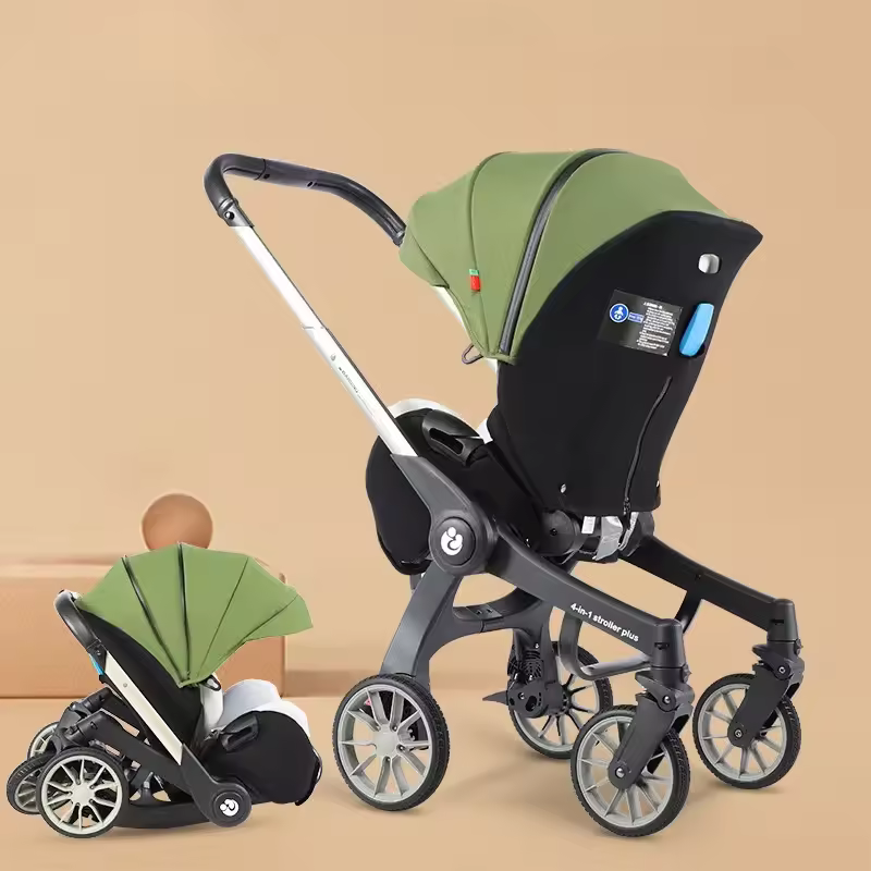 עגלת תינוק דו כיוונית 4 ב-1 עגלת תינוק רב תכליתית לתינוקות שזה עתה נולדו 3 ב-1 עגלת תינוק מתקפלת עם מושב