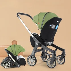 4-in-1-Baby-Zwei-Wege-Kinderwagen. Multifunktionaler 3-in-1-Kinderwagen mit faltbarem Korb