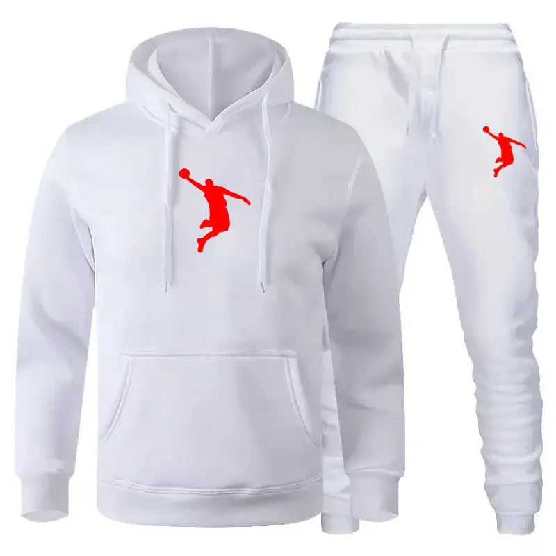 2024 Frühling Marke Männer Hoodies Sweatshirt Jogging hose Anzug Herbst Winter warmer Trainings anzug setzt Herren Kapuzen oberbekleidung