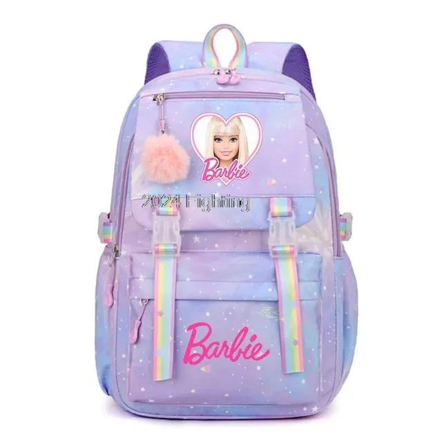 Mochilas Barbie rosa dos desenhos animados para meninos e meninas, Bagpack Gradiente Ramp, Mochilas Simples para Mulheres, Viagem, Mochila Laptop