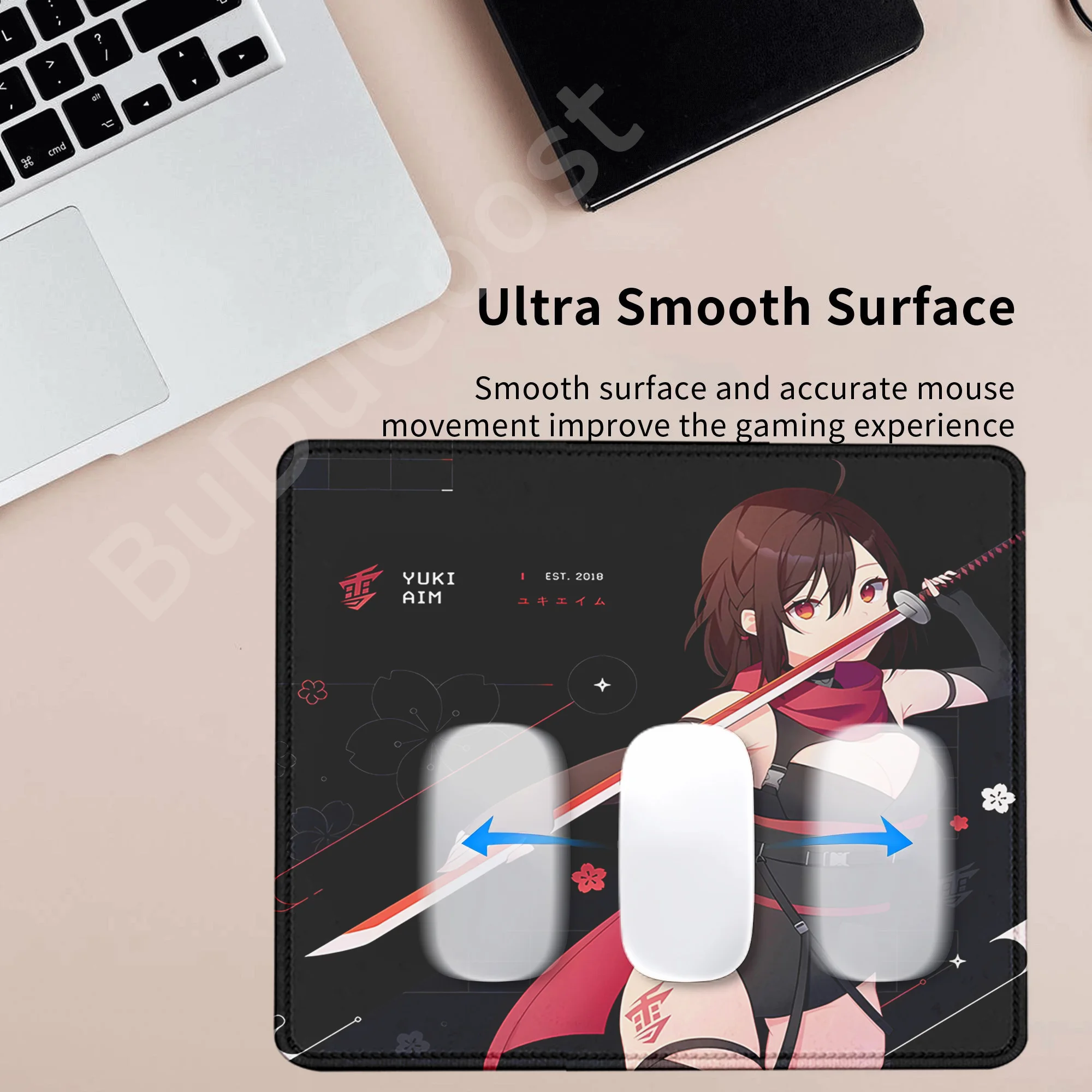 Yuki Aim لوحة ماوس ممتازة ، حجم صغير ، وسادة ماوس للألعاب السريعة ، حافة قفل ، وسادة طاولة رياضية إلكترونية ، حصيرة سطح مكتب مطاطية احترافية ، 18x22cm #5