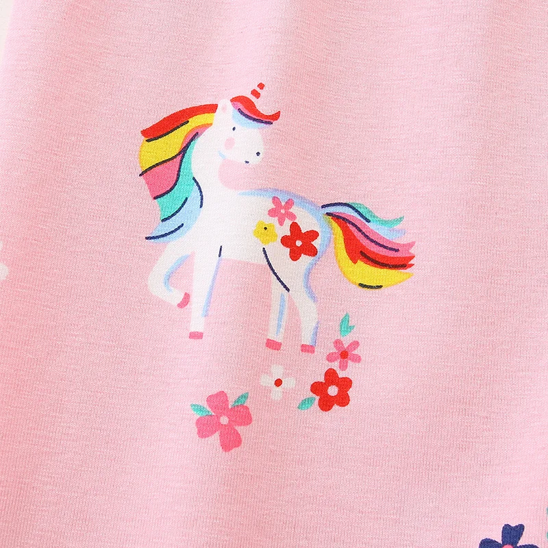 Cute Unicorn Print Girls Leggings Soft Cotton Comfortable Elastic Pants Fashion European American Style Autumn 2025 New