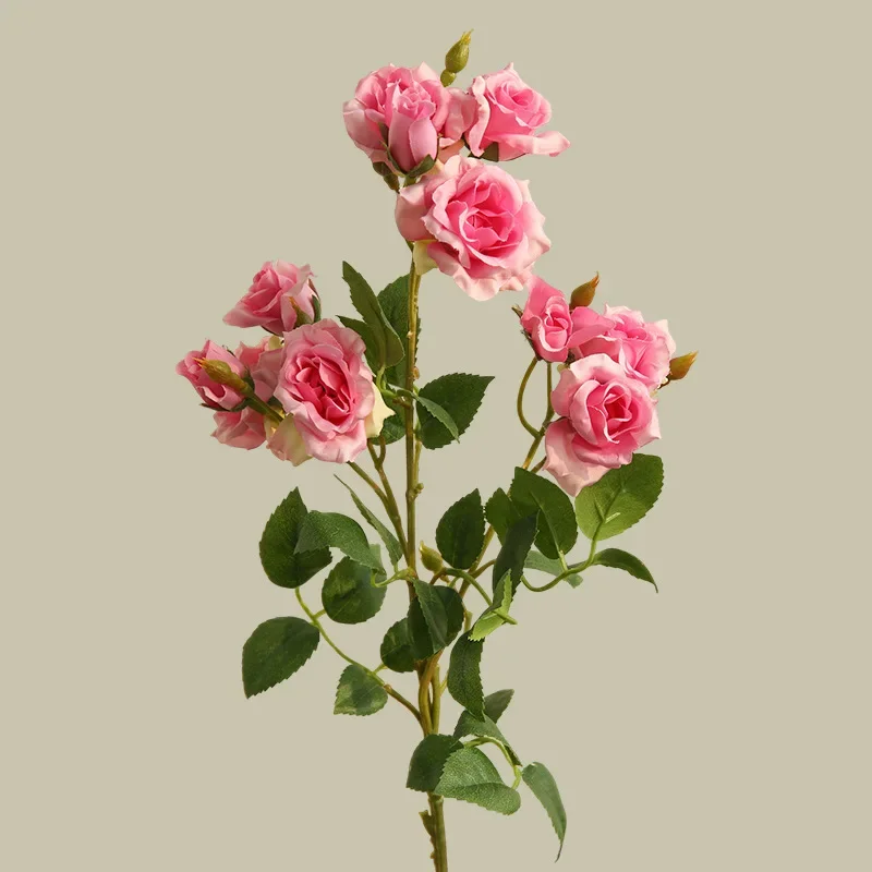 60 سنتيمتر فقاعة الورود الاصطناعية فروع الحرير ورد صناعي غرفة المعيشة الديكور ضوء الفاخرة محاكاة زهور البرتقال الوردي