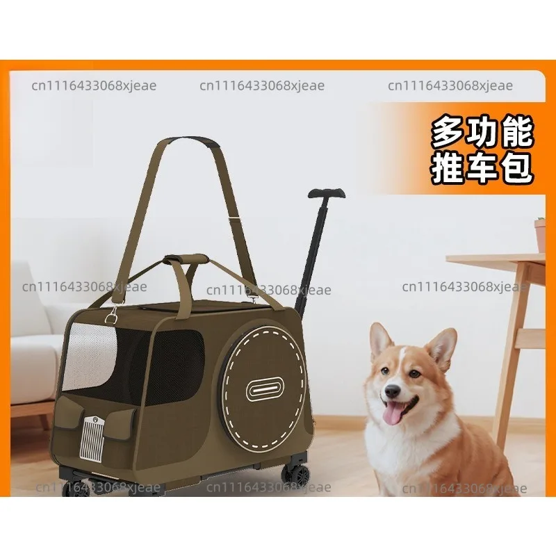 Pet trolley bag pet out trolley dog small trolley shoulder cat bag cat handbag