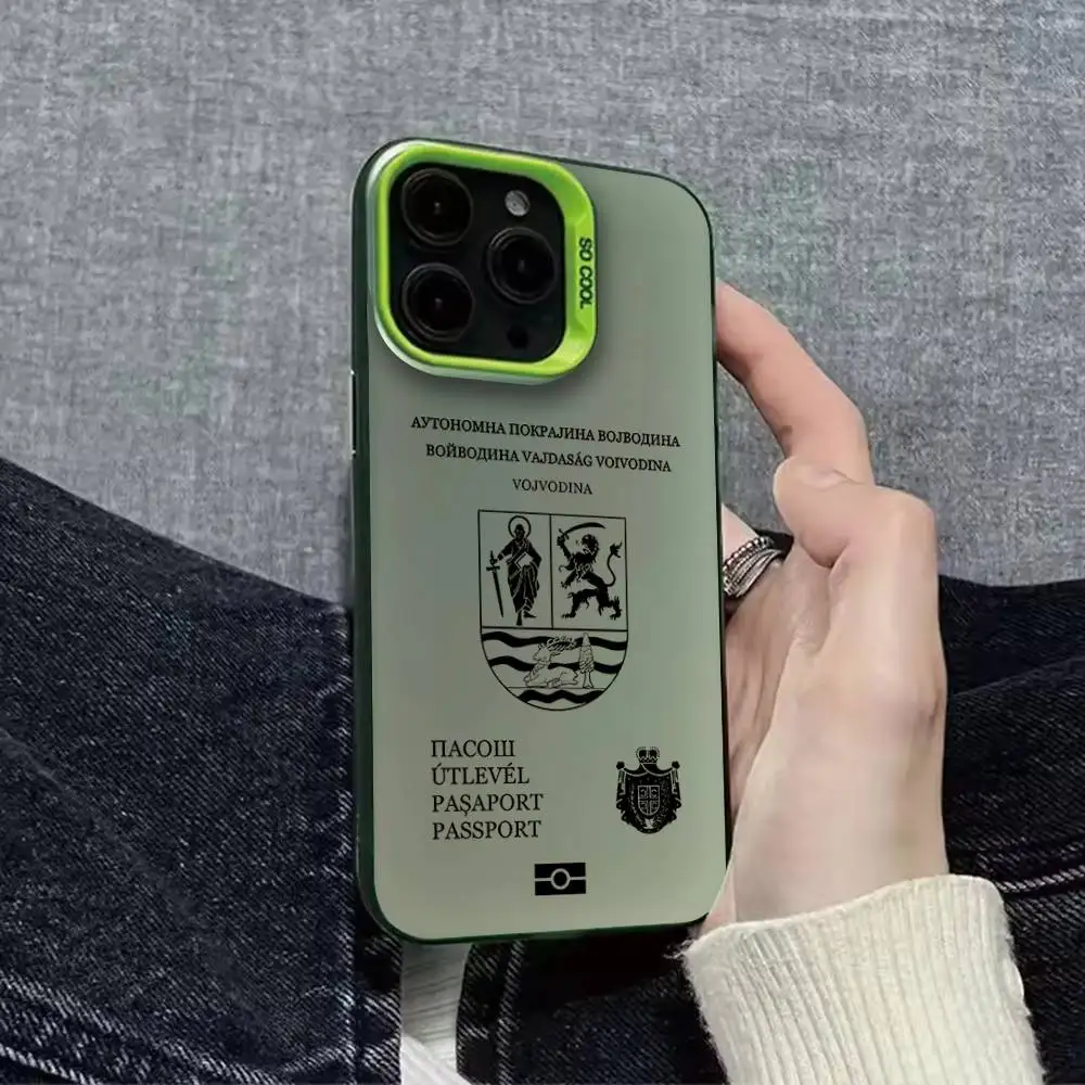 حافظة هاتف جواز السفر Wojvodina لهاتف iPhone 16,15,14,13,12,11,Pro,XS,Max,Plus,Mini,SE غطاء مقاوم للصدمات بلون الحلوى غير اللامعة #6