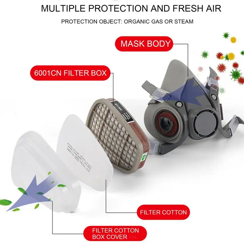 Dust Proof Respirator Safety Respirator For Dust Adjustable Reusable Respirator Masque Professional Breathing Protection Half