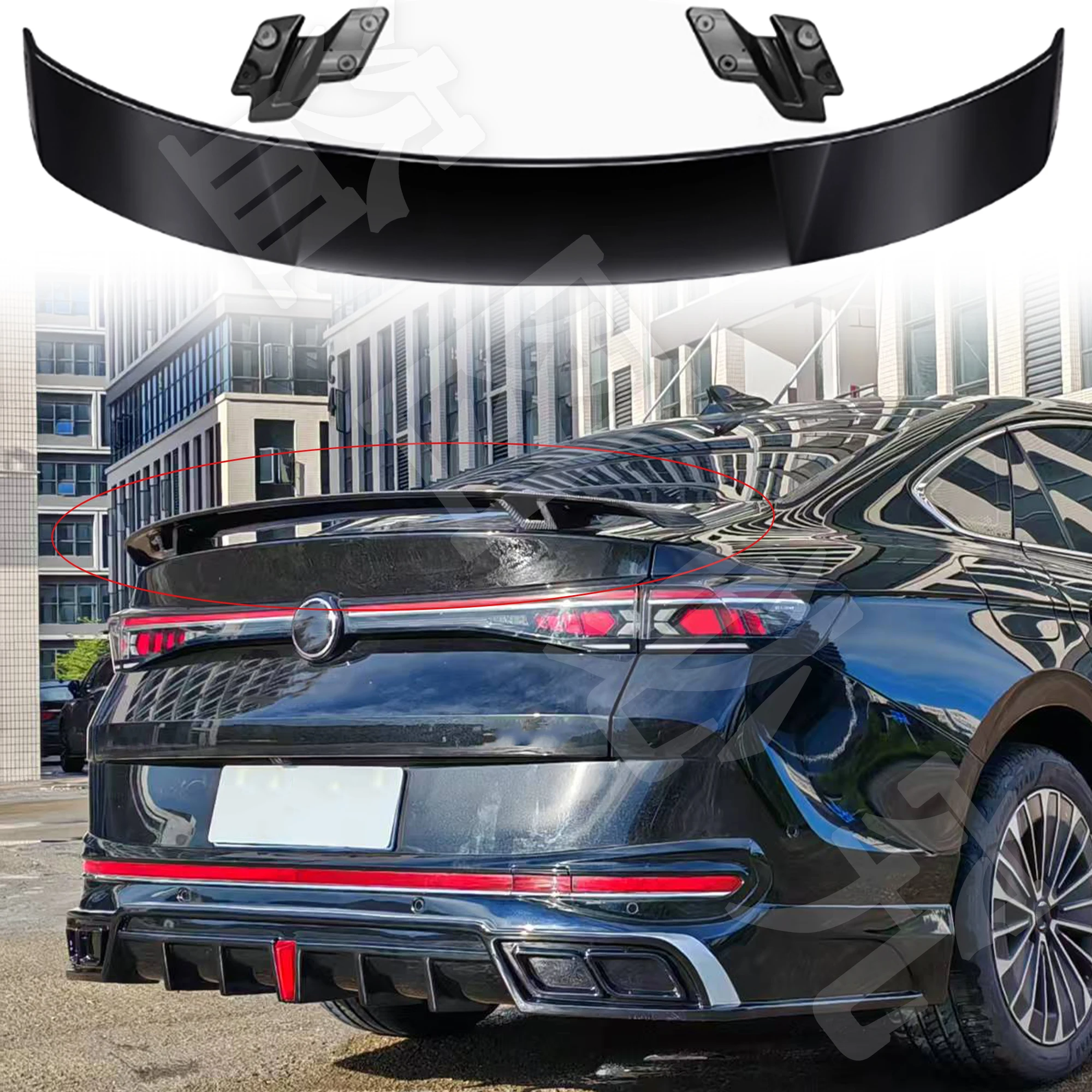 Para volkswagen passat b9/magotan 2024 2025 mk-estilo corpo kit spoiler asa sedan preto brilhante/abs tuning acessórios exteriores