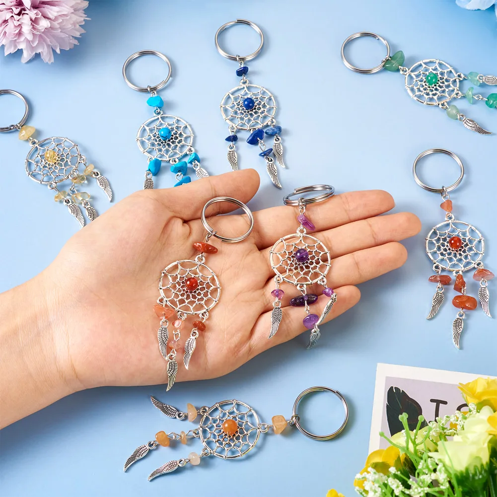 14pcs Alloy Pendant Decoration Dreamy Keychain Pendant Keyring Wind Chime Charm For Women Men Jewelry Bag Accessories Gift