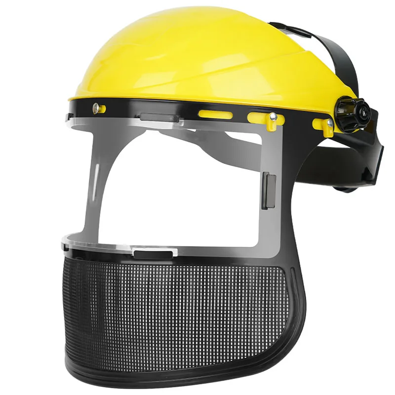 

1PC New Garden Grass Trimmer Safety Helmet Hat With Full Face Mesh Protective Mask For Logging Brush Cutter Forestry Protection
