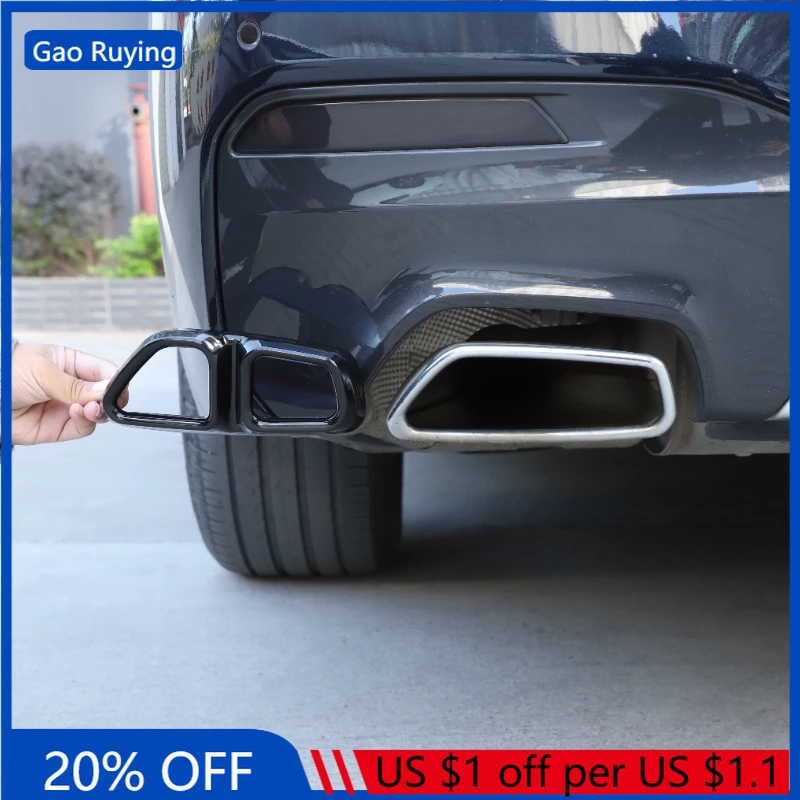 

Gao Ruying для BMW 5 6 серии GT G30 G31 G32 G38 2018-2023, автомобильная задняя крышка выхлопной трубы, накладка, автомобильные аксессуары