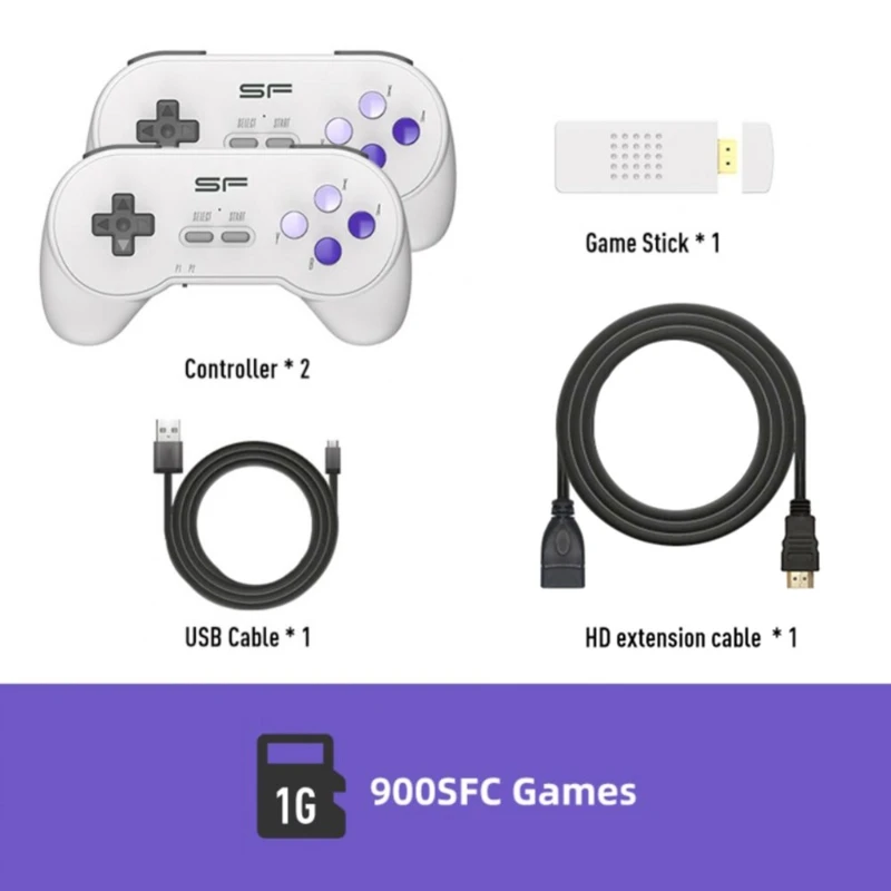 Game Data Frogs Retro Video Game Console for SNES Wireless Retro Controllers 900Games/3000Games Build-in Gifts