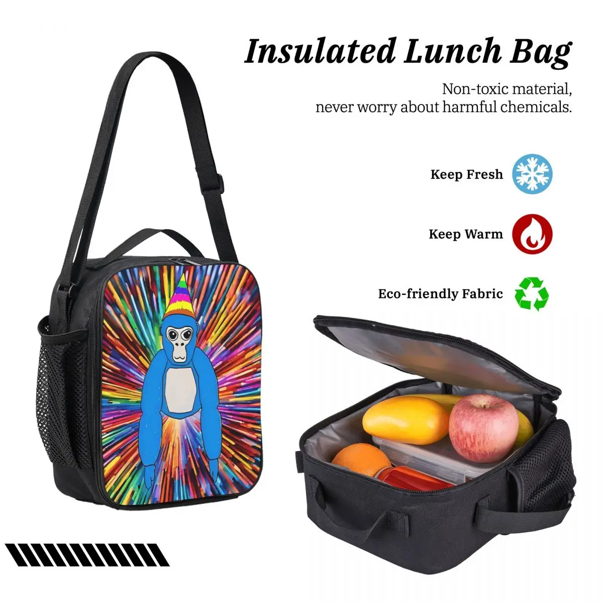 3pecs/set Kleurrijke Gorilla Tag Rugzak voor Student Game High School Canvas Tassen Lunchtas Etui