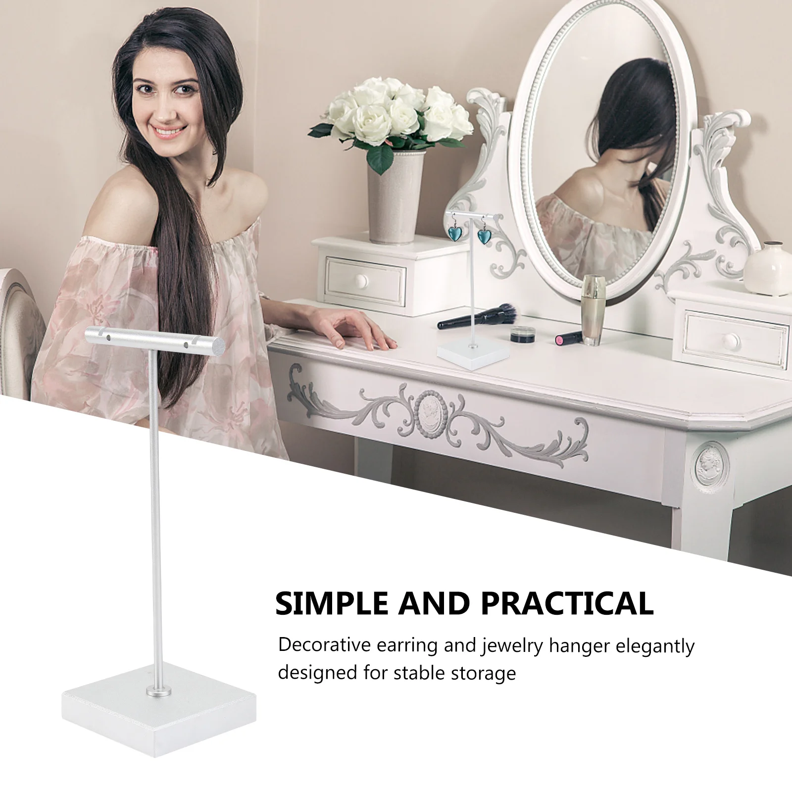 

T-Shaped Earring Rack Jewelry Show Prop Organizing Stand Stable Storage for Earrings and Accessories Perfect Gift for Any