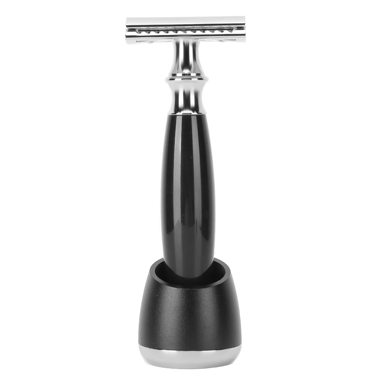 Detachable Manual Razor Men Double‑Sided Blade Safety Shaving Knife Home Salon Zinc Alloy Tool Holder Shaving Clip Holder Set