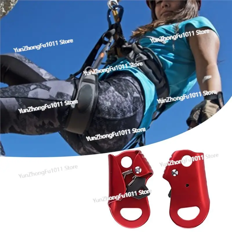 Rock Climbing Chest Ascender For Vertical Rope Climbing Rope Clamp 8-13MM Red For Abdominal