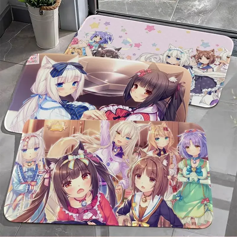 NEKOPARA Floor Mat Entrance Door Mat Washable Non-Slip Living Room Sofa Chairs Area Mat Kitchen Welcome Doormat