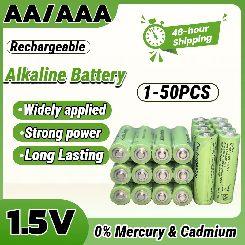 

1.5V 3800mAh AA & 3000mAh AAA Rechargeable Alkaline Batteries, Universal High Capacity for Daily Use Home Office Devices