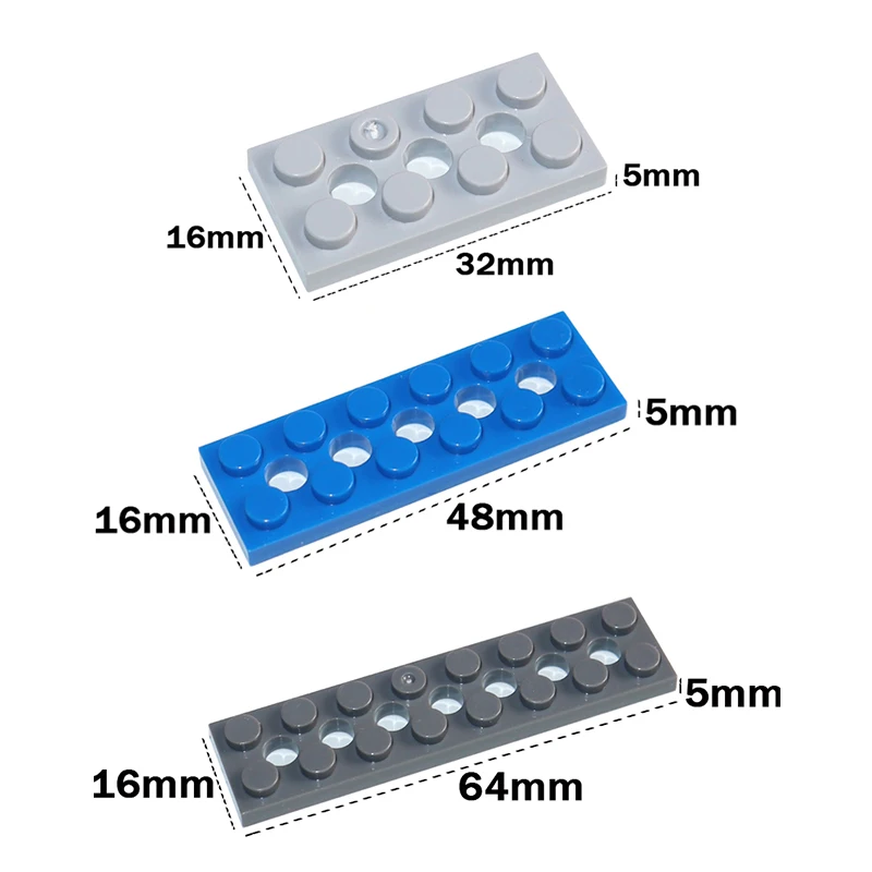 

DIY Technical Buildings Blocks Thin Plate 2x4 2x6 2x8 with Holes 3709 32001 3738 Bricks MOC High-Tech Parts Children Toys