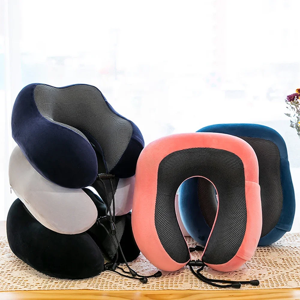 Memory Foam U-shaped Neck pillow for travel airplane car container neck cushion accessories washable