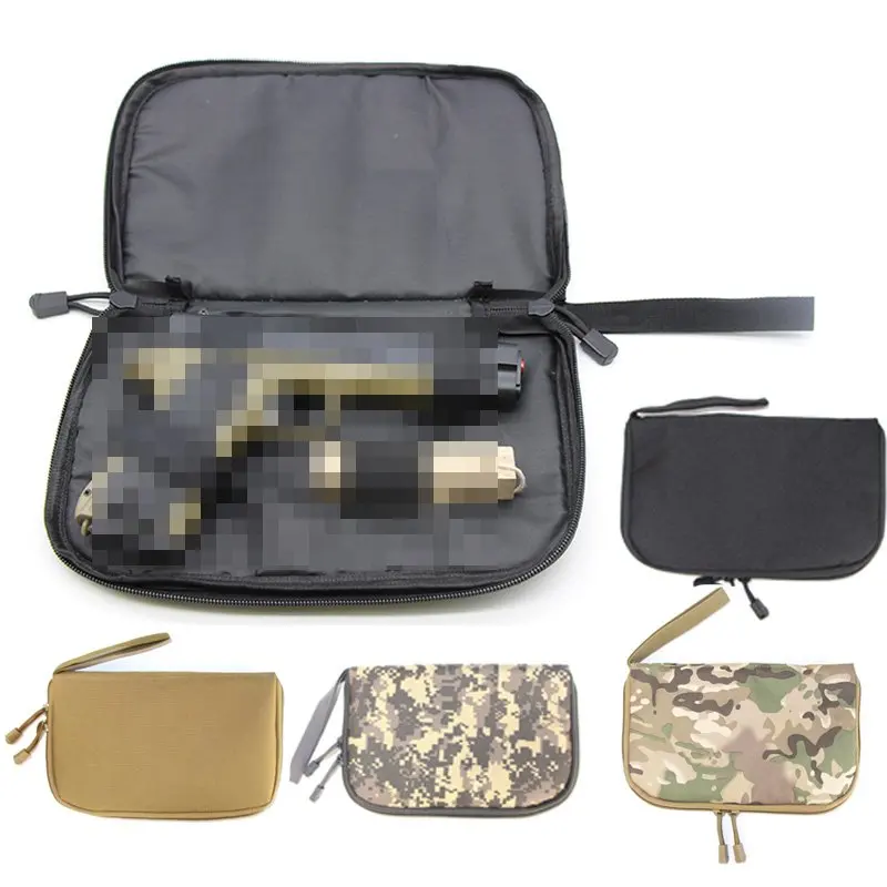 1pc Tactical Pistol Case Universal Gun Bag for Glock 17 19 Beretta Shockproof Padded Handgun Storage Holster with Magazine Holde