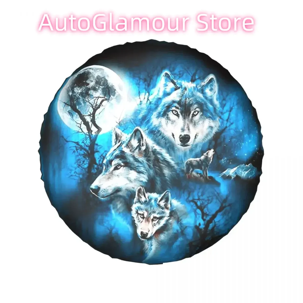 ثلاثية الأبعاد القمر الذئب في الهواء الطلق غطاء الإطار الاحتياطي ل برادو لاند كروزر SUV 4WD 4x4 حماة عجلة السيارة اكسسوارات 14 "15" 16 "17" بوصة