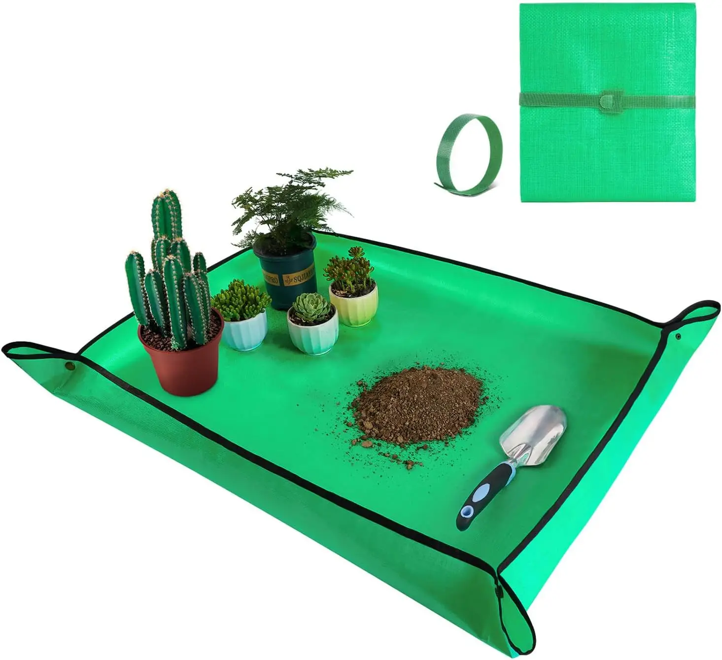 

Large Repotting Mat 39.5"x31.5" Thickened Waterproof Potting Tray Portable Gardening Mat for Plant Transplanting, Mess Control