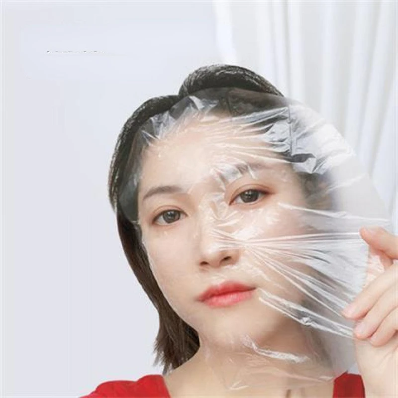 100/200pcs Plastic Film Skin Care Full Face Cleaner Mask Paper Natural Disposable Plastic Paper Masks Facial Beauty Healthy Tool