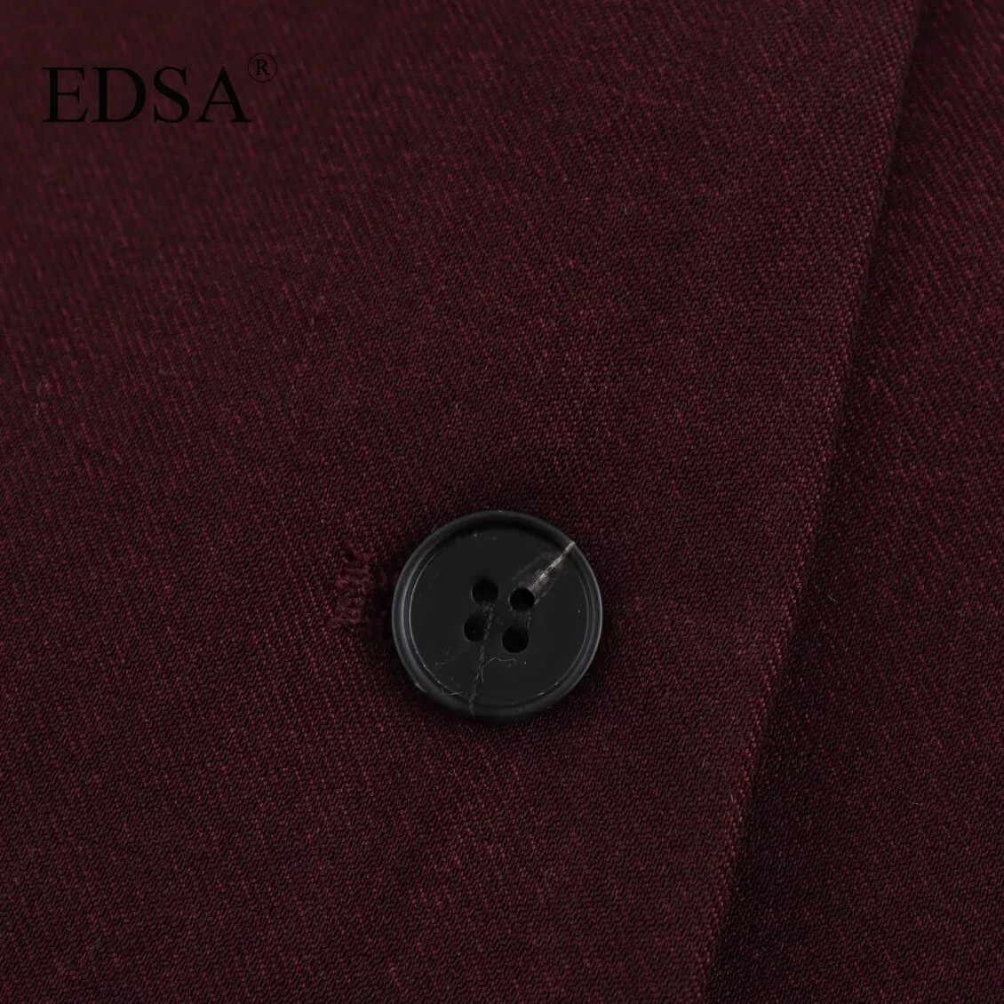 EDSA Women Wine Red Waistcoats Single Berasted Vest Vintage Female Sleeveless Jackets Female Chic Lady Tank Tops Outerwear