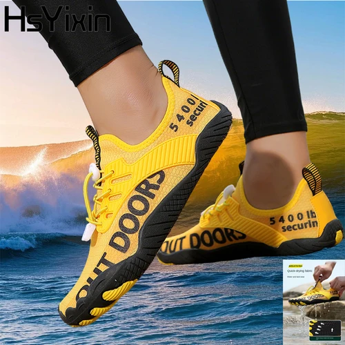 Imagen 2 del producto Zapatos acuáticos para piscina y playa para hombre y mujer, calzado para senderismo, secado rápido, un estribo, Surf, parque acuático, Yoga, Camping, pesca