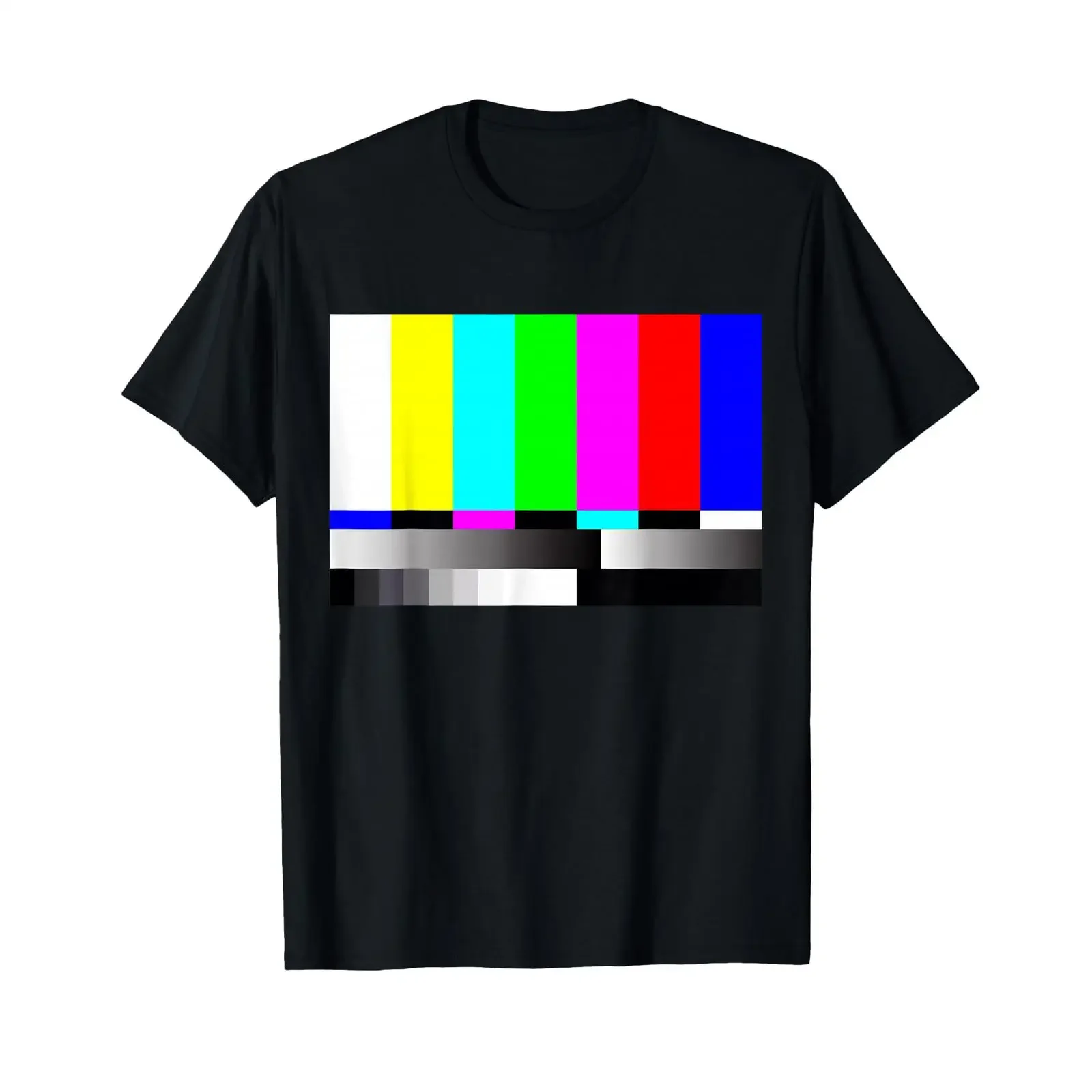 TV Error Bars Test Pattern T Shirt black vintage Washed homme Breathable Slightly fashion Versatile Comfortable Stylish Unisex