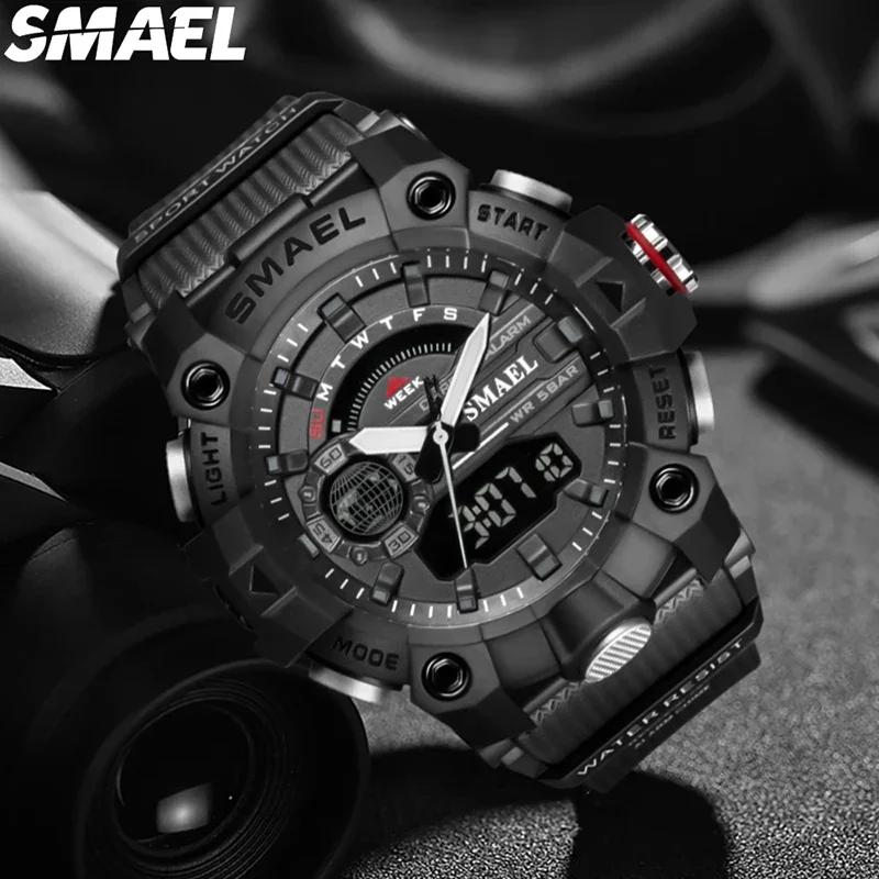 SMAEL 8040  Alarm Clock Multi functional Electronic Watch Fashion Electronic Watch Student Outdoor Sports Waterproof