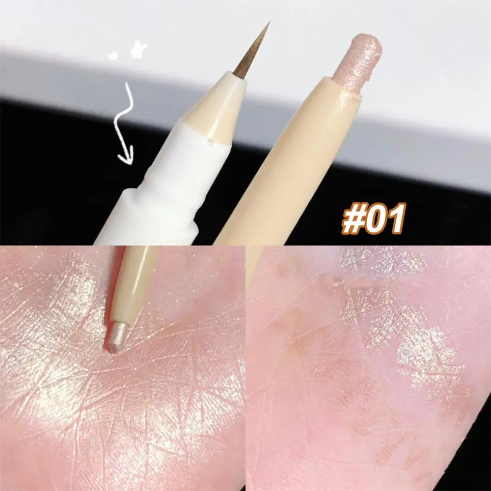 Double Headed Eyeliner Lying Silkworm Pen Pearl Glitter Eye Shadow Liner Pencil Highlighter Aegyo-sal Makeup New