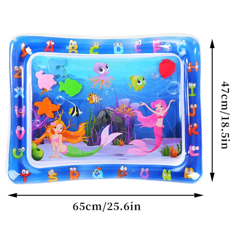 1pc Mermaid Inflatable PVC Playing Mat Baby Play Water Mat Toddler Pad Kids Early Education Activity Toys Mat Cushion Gift