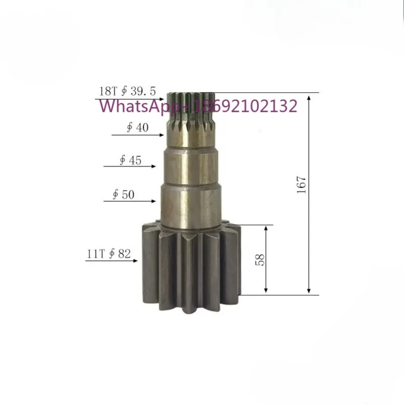 For LiuGong 904C Mini Excavator Rotary Motor Vertical Shaft Gear 11/18 Teeth Construction Equipment Part