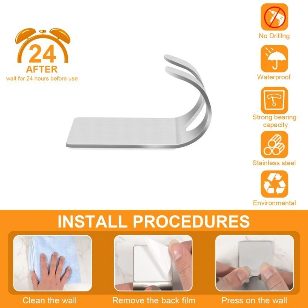 Stainless Steel Razor Hook Wall Adhesive Shaving Shaver Shelf Storage Holder for Bathroom Kitchen Organizer