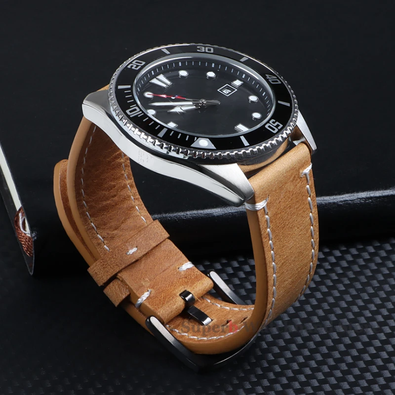 18 مللي متر 19 مللي متر 20 مللي متر 21 مللي متر 22 مللي متر 24 مللي متر حزام ساعة جلدي عتيق لهواوي GT2 3 42 مللي متر 46 مللي متر حزام بني أصفر لهاتف سامسونج جالاكسي