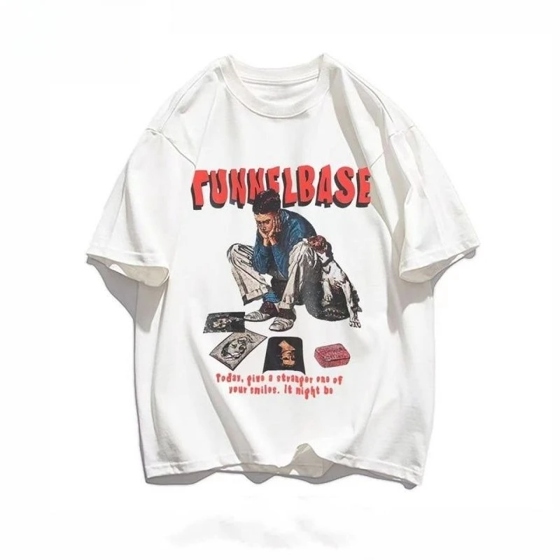 

Осень-зима 2022, корейская версия, приятная для кожи футболка из чистого хлопка, простая трендовая мужская и женская футболка большого размера