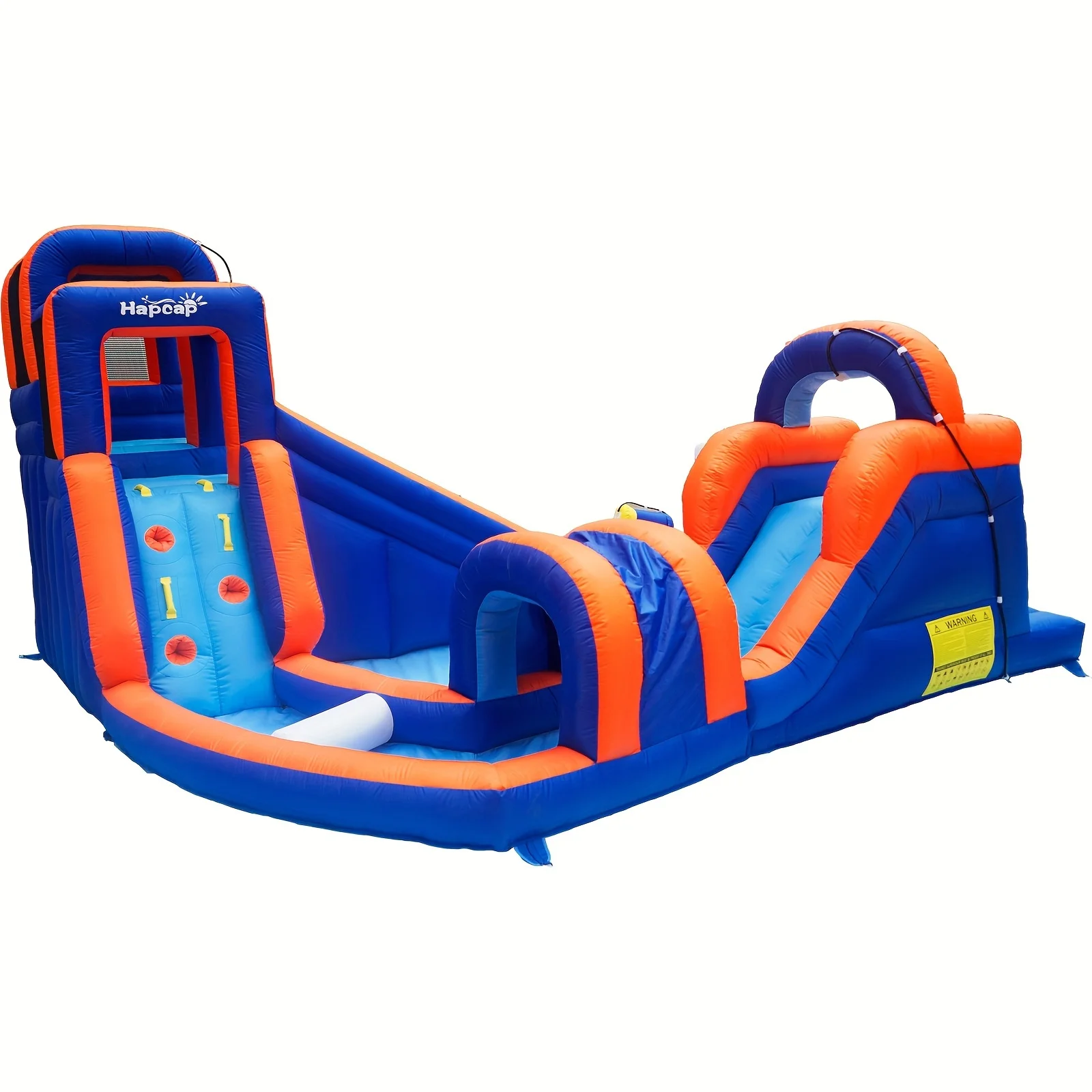 HapCap opblaasbare waterglijbaan, hindernisbaan springhuis voor buiten achtertuin, met luchtblazer, 13,8 ft x 13,5 ft