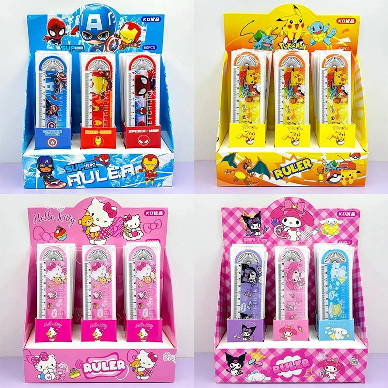 

60pcs/lot Sanrio Pokemon Bookmark Ruler Creative Book Mark For Books Office School Office Supplies Stationery Gift