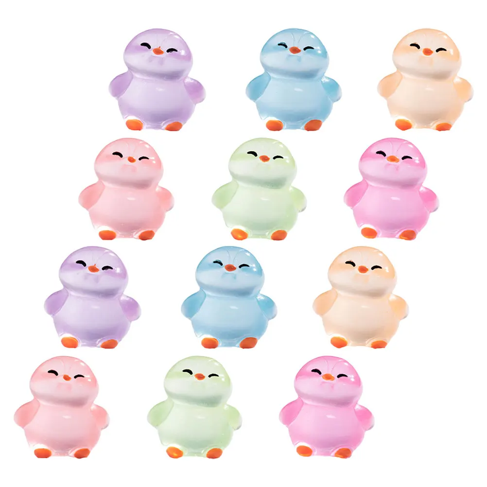 

12 Pcs Micro Landscape Statue Arctic Animals Figurine Glow The Dark Ornaments Crafts Luminous Miniature