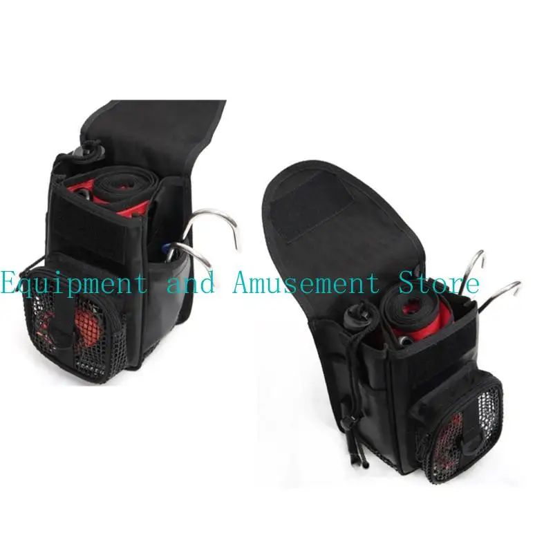 

Y1UC Diving Light Weight Pocket Diver Weights Pouches Side Bag Underwater Diving Net Bag with Hanging Buckles Clip